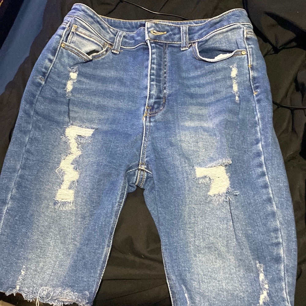 Blue Jean denim shorts , size 12-14 womens , worn once